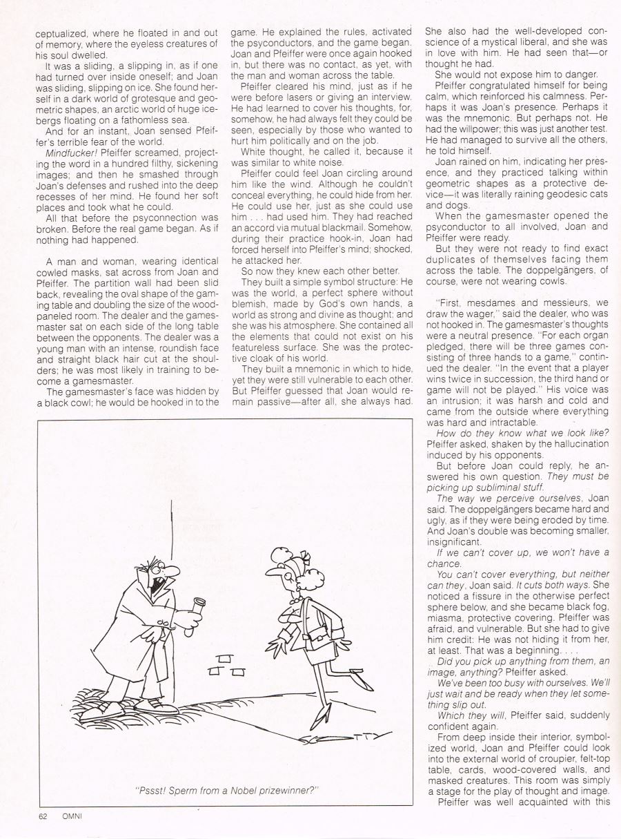 William Flew Omni Magazine Jack Dann Blind Shemmy page 5